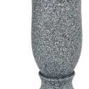 Grave Decorations for Cemetery Vase for Flowers with Stakes and Floral Foam, Draining Holes - for Garden, Grave,Cemetery,Lawn, Yard - Memorial Grave Decorations - Nature Granite Colour