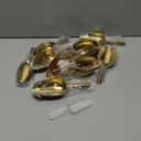 12pcs Gold Ice Scoopers for Ice Bucket, 5 Oz Candy Scoops for Candy Buffet Stainless Steel Mini Scoop Metal Food Scoops for Jars Canisters Scooping Dry Goods, Sugar, Coffee Bean, Flour, Spice