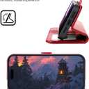 OCASE for iPhone 17 Pro Detachable Wallet Case with Card Holder, 2 in 1 PU Leather Flip Folio with RFID Blocking Stand Wrist Strap Shockproof Phone Cover 6.3 Inch 2025, Red
