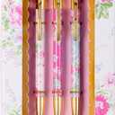Laura Ashley English Garden Pen Set Elegant Refillable Ballpoint Pens with Floral Design & Gold Accents, Set of 3 in Decorative Gift Box Smooth Writing Pens for Office, School & Journaling