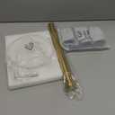 Paper Towel Holder Countertop, Standing Paper Towel Roll Holder for Kitchen Bathroom, with Weighted Marble Base for One-Handed Operation (Gold), Gold Paper Towel Holder, Marble