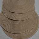 SHACOS Round Braided Placemats Set of 4 Round Table Mats for Dining Tables 15 inch Washable Kitchen Table Place Mats Indoor (Beige, 4)