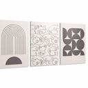 ARTFEB Framed Boho Abstract Wall Art for Living Room, Black Beige Large Canvas Artwork, Modern Geometric Minimalist Prints Wall Decor for Bedroom Hallway Office,24x32 inches, 3 Pieces (Red)