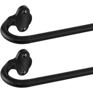 TVWOO 2 Pack Wrap Around Curtain Rods, 28 to 48 Inch, 5/8 Inch Adjustable Blackout Curtain Rod Set, Room Darkening Window Rod, Metal Thicken Hidden Curved Drapery Rod, Matte Black