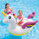 INTEX Enchanted Unicorn Inflatable Pool Float: Animal Pool Toy for Kids 2 Heavy-Duty Handles 88lb Weight Capacity 89" x 68" for Ages 3+