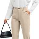 FUNYYZO Work Pants for Women Straight Leg Dress Pants for Business Outfits Medium
