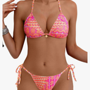 Tainehs Women's Sexy Halter Bikini Set Triangle Top String Swimwear Two Piece Swimsuits Cheeky Bathing Suit M