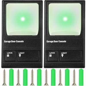 Saillong Garage 2 Pcs Door Opener Button, Multi-Function Control Replacement Wall Panel Keypad Compatible with 41A5273-1 78LM Garage Door Opener, (Black)
