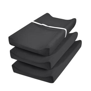 david's Kids 3 Pack Changing Pad Cover Set, Ultra Soft Breathable Cozy Microfiber Diaper Change Table Sheets for Baby Girls, Fit Most Changing Pads, Black