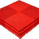 24 Pack 16"x 16"Interlocking Garage Floor Tiles,Modular Drainage Floor Mat,Non-Slip Splicing Interlocking Drainage Mats Floor Tile for Garage Car Wash Basement(Red)