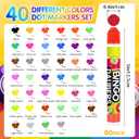 Crtiin 80 Pack Dot Markers 40 Assorted Colors Daubers 0.4 oz Dot Marker Art Bulk Bingo Game Supplies for Toddlers Kids Preschool Adults Classroom DIY Painting Coloring Drawing Craft Gift (Rainbow)