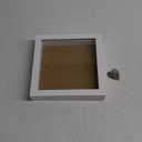 Shadow Box Frame, 9x9 3D Picture Frame with Cream-Colored Mat for 5x5 Photos, Shadowbox Display Cases with Real Transparent Glass - White/ 1.2 Inch Depth, 1 Pack
