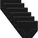 POUDEW Women's Breathable Viscose High Waisted No Show Full Coverage Briefs Underwear Panties, Pack of 6 Large
