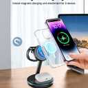 3 in 1 Charging Station for Apple Devices 18W Fast Mag-Safe Charger Stand Magnetic Wireless Charger Station for iPhone 17 16 15 14 13 12 Pro/Pro Max/Plus/Mini AirPods 2/3/Pro iWatch Ultra 2-8 Serials