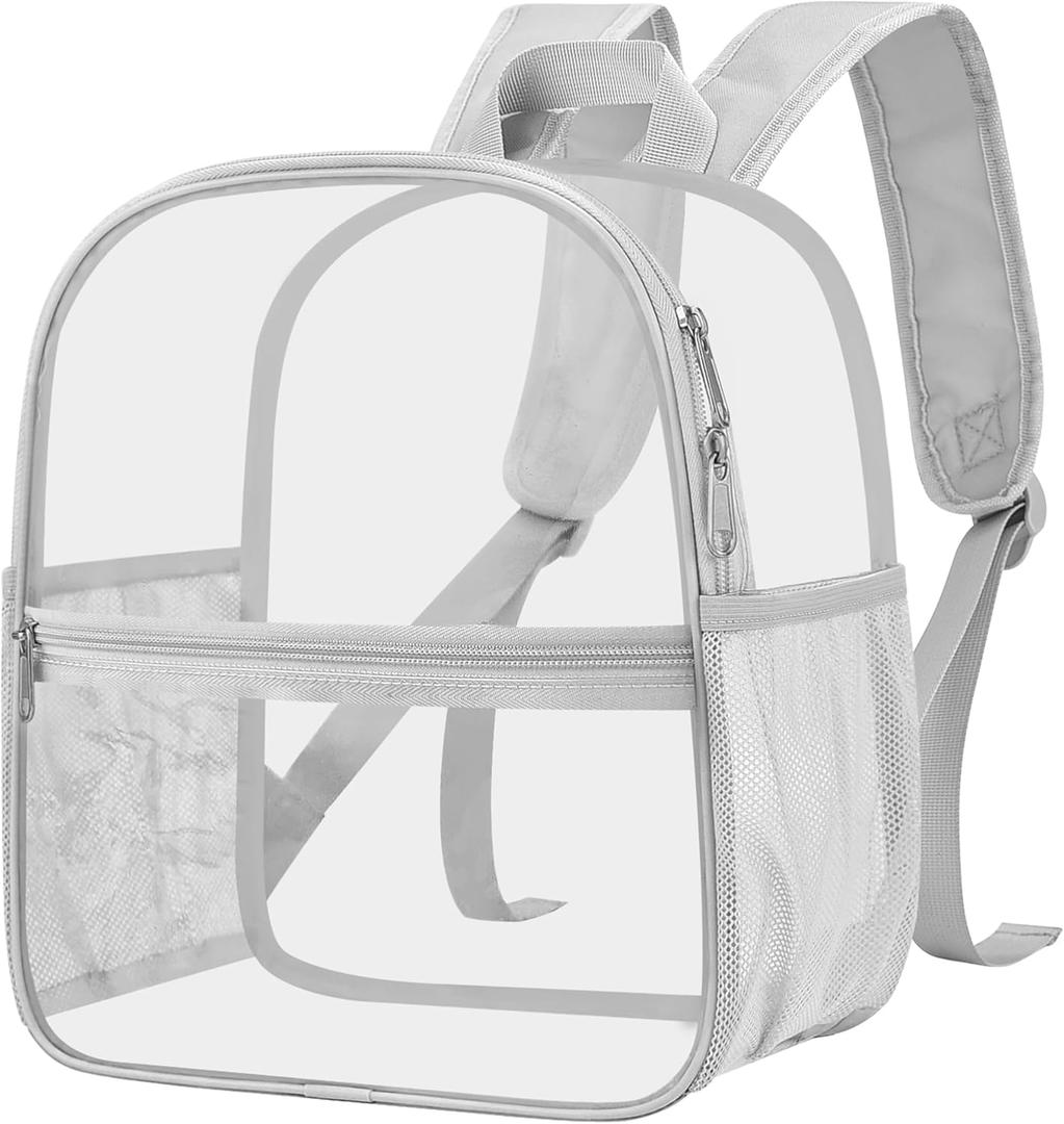 Oraben Clear Backpack for Stadium Events Clear Bag Large Stadium Backpack Waterproof 12x6x12 for Concert Sport Work (Sliver)