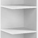 Bush Home Universal 15W Tall Corner Bookshelf in White, 6 Shelf Narrow Bookcase for Home Office Storage or Living Room Organization