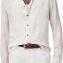 John Varvatos Men's Luca Shirt (Medium, Chalk)