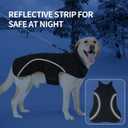 HEYWEAN Dog Winter Coat - Waterproof Windproof Reflective Vest for Medium & Large Breeds Adjustable Warm FleeceLined Jacket with Magic Tape & D-Ring for Leash Cold Weather Apparel (Black, XXX-Large)