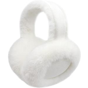 Ear Muffs for Winter Women Foldable Fuzzy Cold Outdoor Earmuffs Soft Faux Furry Ear Warmers Covers