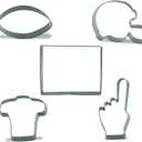 Keewah Football Cookie Cutter Set - Football, Football Helmet, Football Field, T-Shirt, Foam Finger - 5 Piece - Stainless Steel