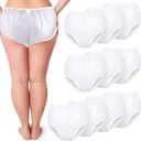 Weewooday 10 Pcs Waterproof Incontinence Underpants Plastic Pants Incontinence Leak Protection Adult Washable Diaper Cover (White,Large)