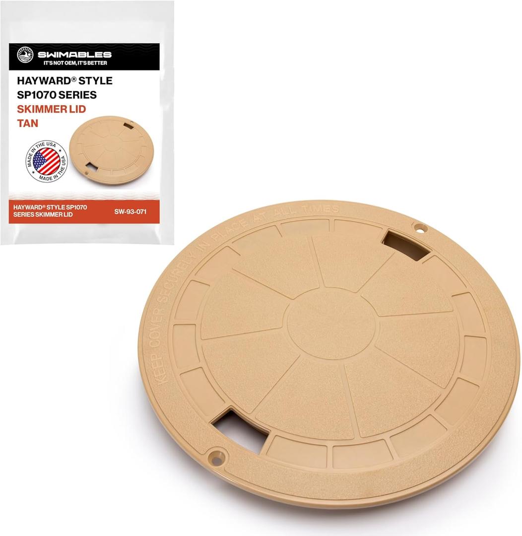 Swimables SP1070 Skimmer Lid - Pool Skimmer Lid Cover Compatible with Hayward SP1070, SP1071, SP10712S  SP1070C Lid Replacement - Universal Pool Skimmer Lid & Deck Lid for Inground Pools - Tan