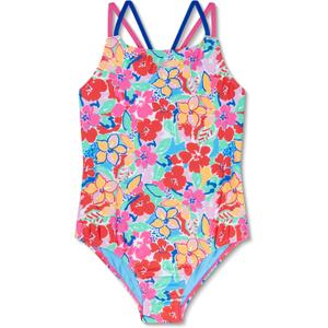 Speedo Girl's Swimsuit One Piece Thin Straps (16, Fauve Floral)