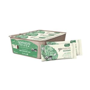 GoMacro MacroBar Organic Vegan Protein Bars - Mint Chocolate Chip, 2.3 Ounce Bars, (Pack of 12) 1(BBD-7 DEC 26)