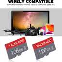 2 Pack 128GB Memory Card Class 10 Flash Card Fast Speed TF Card with Adapter for Tablet/Mobile Phone/Camera/Car Audio/Game Console(2 Pcs 128GB)
