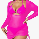 Aqua Eve Plus Size 3 Piece Bikini Set Women Swimsuits with Cover Up Bathing Suit 14W