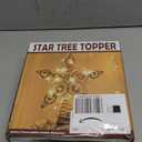 Juegoal Star Tree Topper with 20 LED Lights, Metal Golden Lighted Treetop Ornaments, Battery Powered Light Up Christmas Tree Decorations, 6.5 x 6.5 Inches