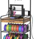 3D Printer Stand with Power Hub and Top Storage Shelf – Heavy Duty X-Bracket Stability, 3-Tier Storage & Tool Organizer for Workshop and Office