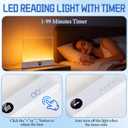 Book Light, Rechargeable Clear LED Flat Reading Light with 3 Colors & Timer, Dimmable Panel Plate Lamp Book Full Page Light for Reading in Bed at Night, for Women Readers Kids Book Lovers (Black)