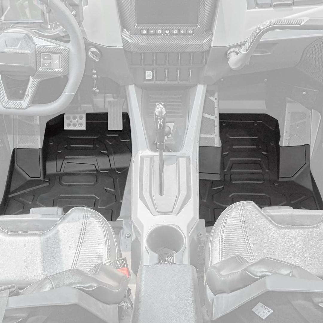 KEMIMOTO 2020-2025 PRO XP Floor Mats Liners Front TPE Anti-Slip Floor Mat All Weather Protection Accessories Black Compatible with Polaris RZR PRO XP 2020-2025
