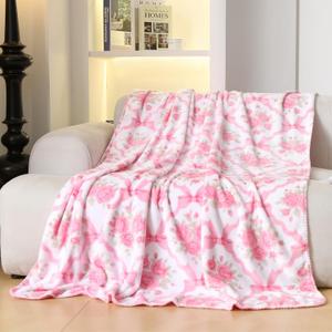 Bow Blanket Pink Bows Soft Throw Blanket Premium Printed Soft Fabric for Best Comfort - for Infant,Toddler,Newborn,Nursery,Girl,Throw,Crib,Stroller,Gift (Pink, 50x60in)