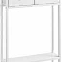 BAMGROW Small Entryway Table with Drawers High Tall Little Narrow Front Door Console Tables Skinny Slim Wall Table for Entry Hall Hallway Foyer, Thin Bedside Nightstand for Small Space Bedroom, 23.6 inches x 7.9 inches x 32.3 inches