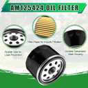 Lothee 4 Pack Lawnmower Maintenance Kit Compatible with John Deere Gy20850 42" Blades, Am125424 Oil Filter and Gx20072 Deck Belt, Replacement Parts for Lawn Mower Generator and Small Engine Equipment