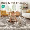 8x10 Washable Area Rugs for Living Room, Large Rug Non Slip Backing Vintage Distressed Stain Resistant Soft Low Pile Indoor Carpet for Bedroom Dining Room Kid & Pet Friendly-Brown