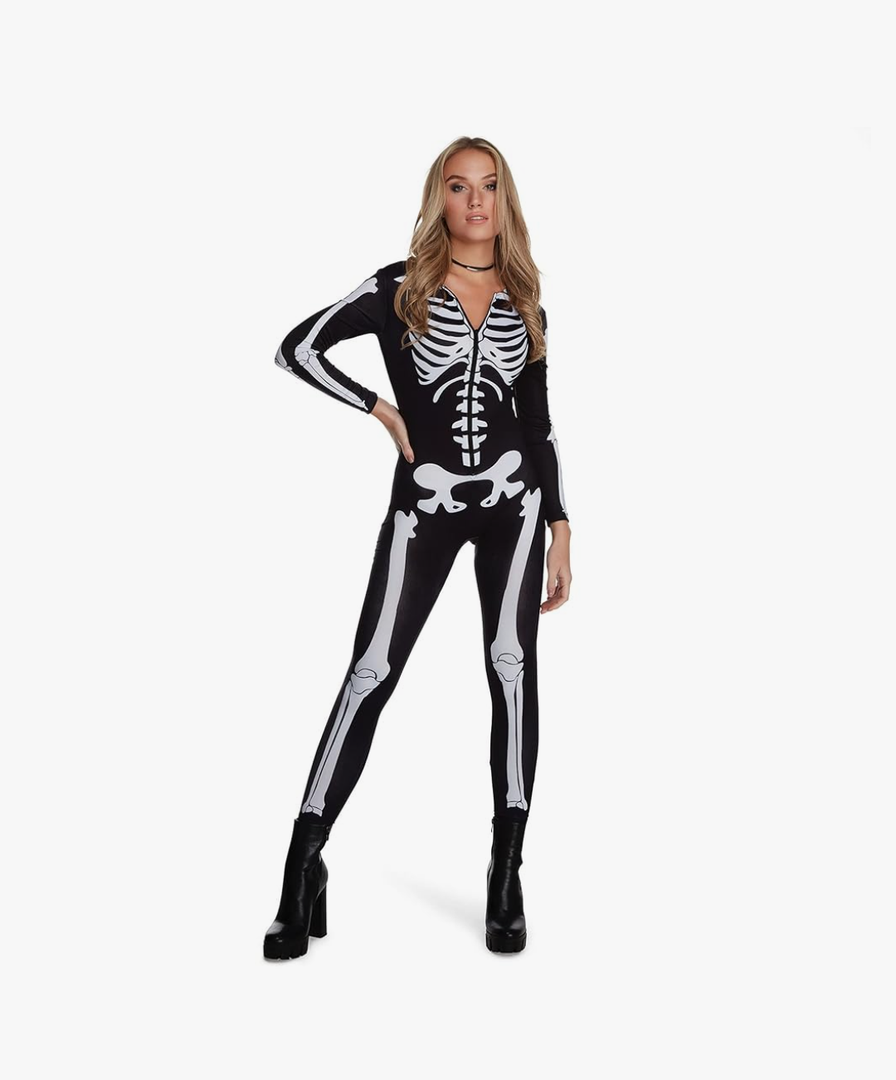 Morph Skeleton Bodysuit - Women's Halloween Costume Small