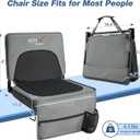 Stadium Seats with Back Support and Cushion, Folding Stadium Chair Includes Shoulder Strap and Cup Holder, Portable Bleacher Chairs for Sports Events