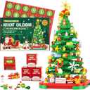 Advent Calendar 2025 Building Blocks Kit - Christmas Tree, 24 Days Countdown Toys Building Set with Light, Christmas Tree Building Toys XMAS Gifts for Kids Adults