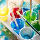 100 Pack 1oz/30ml Plastic Graduated Cups Transparent Scale Cups with 50 Pack Wooden Stirring Sticks for Mixing Paint, Stain, Epoxy, Resin