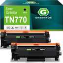 GREENBOX TN770 Black Toner Cartridge High Yield Replcement for Brother TN-770 TN770 Toner Cartridge for MFC-L2750DWXL MFC-L2750DW HL-L2370DW HL-L2370DWXL Printer, 2-Pack, 4,500 Pages