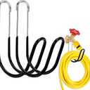 Garden Hose Holder Water Hose Hanger Wall Mounted,304Stainless Steel Solid Hose Hook Holds Up to 50Ft Garden Hose, Expandable Hose, Water Hose(Black Paint 2pcs)