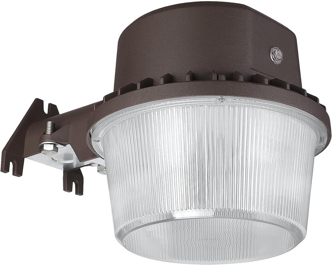 TORCHSTAR LED Barn Light, Dusk to Dawn Area Lights with Photocell, Outdoor Security Flood Lighting, ETL & FCC Listed, IP65 Waterproof, Aluminum Housing, 110-277V, Garage, Yard, 5000K Daylight, Bronze