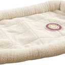 Slumber Pet Sherpa Crate Pet Bed with Bumper-Style Cushioning for Comfort in Crate,Small, Natural Beige