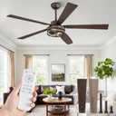 Fanbulous Ceiling Fan with Light & Remote, 60" Farmhouse Caged, DC Motor