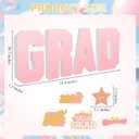 AmazingSpark Grad Fillable Charcuterie Boards Grad Cardboard Letter Board Box 2026 Serving Paper Tray for Graduation Centerpieces Table Party Decorations Supplies(Pink)