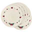 LaneVines Christmas Placemats Set of 6 Round Placemats Christmas, Embroidered Table Place mats, Holiday Decorations for Kitchen Dining Table Mats Plate Chargers