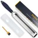 Deiss PRO Lemon Zester & Heavy Duty Cheese Grater & Vegetable Grater  Parmesan Cheese, Lemon, Garlic, Nutmeg, Chocolate, Fruits, Vegetables, Ginger Grater - Stainless Steel Cheese Shredder - Black